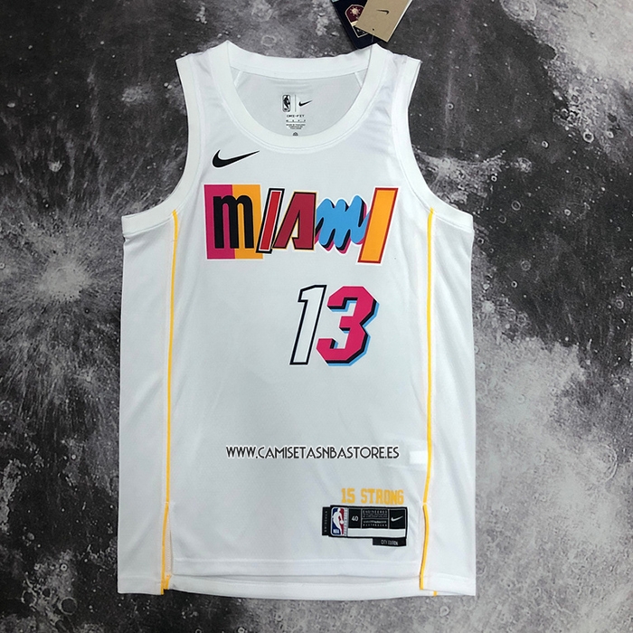 Bam Adebayo NO 13 Camiseta Miami Heat Ciudad 2022-23 Blanco